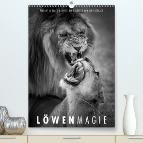 FineArt in Black and White: LöwenmagieCH-Version (Premium, hochwertiger DIN A2 Wandkalender 2021, Kunstdruck in Hochglanz) von Gerlach,  Ingo