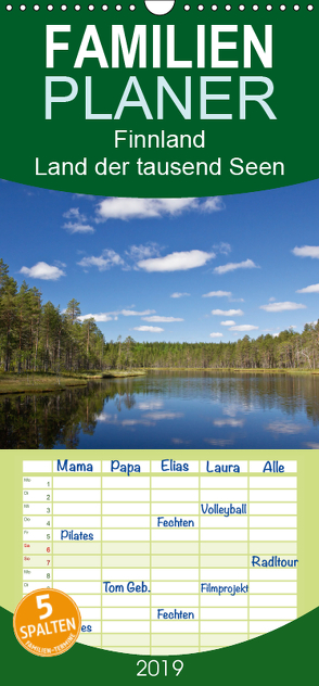 Finnland – Land der tausend Seen – Familienplaner hoch (Wandkalender 2019 , 21 cm x 45 cm, hoch) von Ergler,  Anja