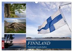 FINNLAND Traumhafte Landschaften (Wandkalender 2024 DIN A3 quer), CALVENDO Monatskalender von Viola,  Melanie