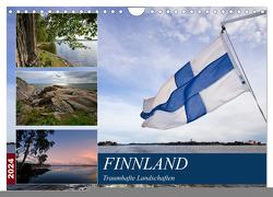 FINNLAND Traumhafte Landschaften (Wandkalender 2024 DIN A4 quer), CALVENDO Monatskalender von Viola,  Melanie