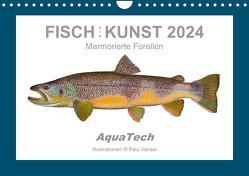 Fisch als Kunst 2024: Marmorierte Forellen (Wandkalender 2024 DIN A4 quer), CALVENDO Monatskalender von Vecsei,  Paul