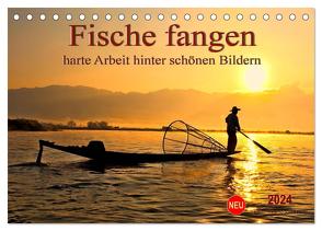 Fische fangen – harte Arbeit hinter schönen Bildern (Tischkalender 2024 DIN A5 quer), CALVENDO Monatskalender von Roder,  Peter