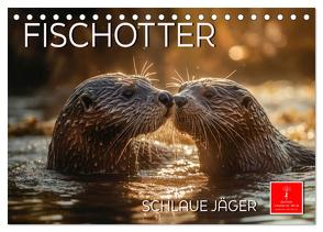 Fischotter – schlaue Jäger (Tischkalender 2024 DIN A5 quer), CALVENDO Monatskalender von Roder,  Peter