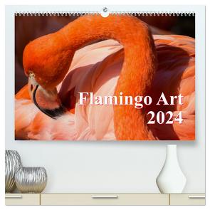 Flamingo Art 2024 (hochwertiger Premium Wandkalender 2024 DIN A2 quer), Kunstdruck in Hochglanz von Steinwald,  Max
