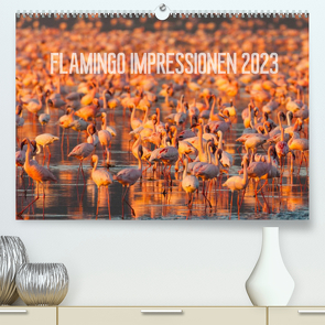 Flamingo Impressionen 2023 (Premium, hochwertiger DIN A2 Wandkalender 2023, Kunstdruck in Hochglanz) von Gerlach,  Ingo