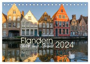 Flandern – Stadt und Strand (Tischkalender 2024 DIN A5 quer), CALVENDO Monatskalender von Herm,  Olaf