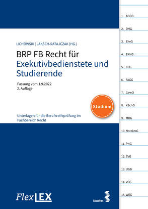 FlexLex BRP FB Recht für Exekutivbedienstete und Studierende | Studium von Jaksch-Ratajczak,  Wojciech, Lichowski,  Helmut