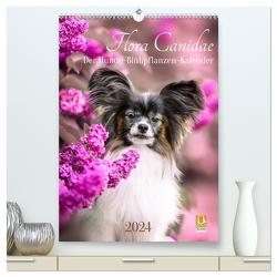 Flora Canidae – der Hunde-Blühpflanzen-Kalender (hochwertiger Premium Wandkalender 2024 DIN A2 hoch), Kunstdruck in Hochglanz von boegau-fotos,  boegau-fotos