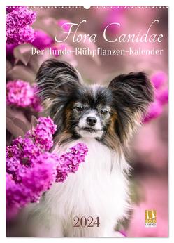 Flora Canidae – der Hunde-Blühpflanzen-Kalender (Wandkalender 2024 DIN A2 hoch), CALVENDO Monatskalender von boegau-fotos,  boegau-fotos