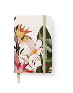 Floral 10×15 cm – GreenLine Journal – 176 Seiten, Punktraster und blanko – Hardcover – gebunden