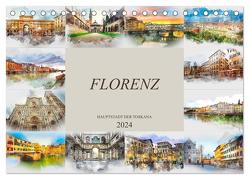 Florenz Hauptstadt der Toskana (Tischkalender 2024 DIN A5 quer), CALVENDO Monatskalender von Meutzner,  Dirk