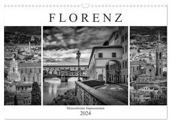FLORENZ Monochrome Impressionen (Wandkalender 2024 DIN A3 quer), CALVENDO Monatskalender von Viola,  Melanie