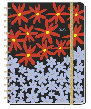 Flowers Spiral-Kalenderbuch A5. Taschenkalender 2023 mit flexiblem Einband, Spiralbindung und viel Platz für Termine. Praktischer Buch-Kalender für Termine und To-dos. von Heye