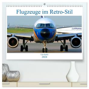 Flugzeuge im Retro-Stil (hochwertiger Premium Wandkalender 2024 DIN A2 quer), Kunstdruck in Hochglanz von Haafke,  Udo