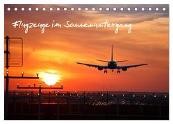 Flugzeuge im Sonnenuntergang (Tischkalender 2024 DIN A5 quer), CALVENDO Monatskalender von Gräbner,  Holger