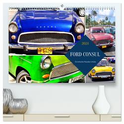 FORD CONSUL – Ein britischer Klassiker in Kuba (hochwertiger Premium Wandkalender 2024 DIN A2 quer), Kunstdruck in Hochglanz von von Loewis of Menar,  Henning