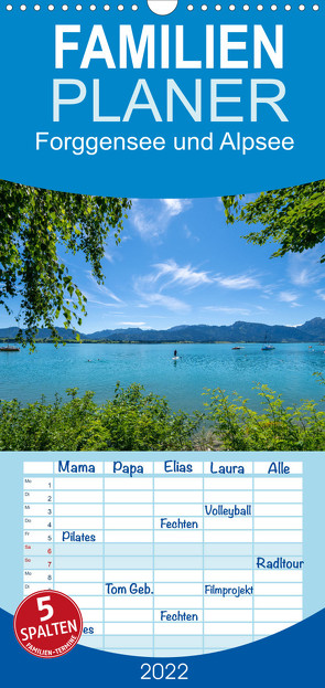 Familienplaner Forggensee und Alpsee – Urlaubsparadies Bayerisches Allgäu (Wandkalender 2022 , 21 cm x 45 cm, hoch) von Meutzner,  Dirk