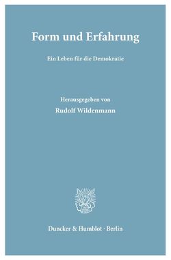 Form und Erfahrung. von Wildenmann,  Rudolf