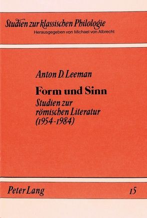 Form und Sinn von Leeman,  Anton D.