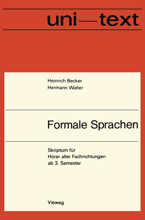 Formale Sprachen von Becker,  Heinrich