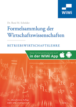 Formelsammlung der Wirtschaftswissenschaften von Dr. Schröder,  René M.