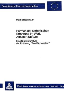 Formen der ästhetischen Erfahrung im Werk Adalbert Stifters von Beckmann,  Martin
