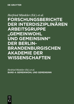 Forschungsberichte der interdisziplinären Arbeitsgruppe „Gemeinwohl… / Gemeinwohl und Gemeinsinn von Bluhm,  Harald, Münkler,  Herfried