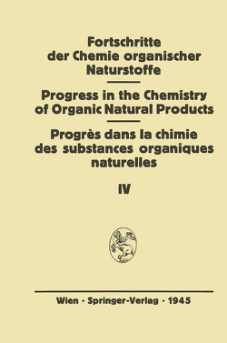 Fortschritte der Chemie Organischer Naturstoffe von Bernhard,  K., Lincke,  H., Löw,  I., Purrmann,  R., Schramm,  G., Trurnit,  H.J., Tschesche,  R., Wieland,  T.