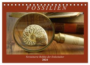 Fossilien – Versteinerte Relikte der Erdzeitalter (Tischkalender 2024 DIN A5 quer), CALVENDO Monatskalender von Frost,  Anja