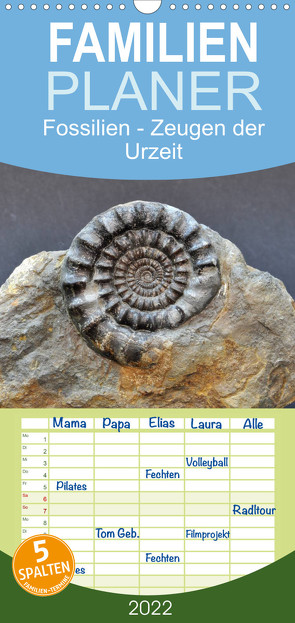 Familienplaner Fossilien – Zeugen der Urzeit (Wandkalender 2022 , 21 cm x 45 cm, hoch) von Wagner,  Renate