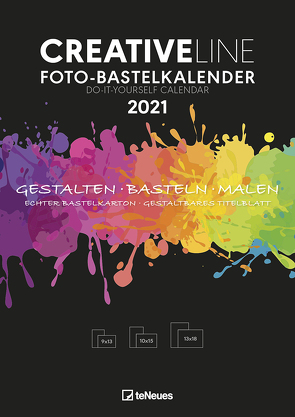 Foto-Bastelkalender schwarz 2021 – Kreativ-Kalender – DIY-Kalender – Kalender-zum-basteln – 21×29,7 – datiert