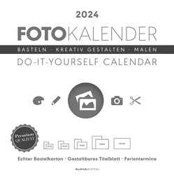 Foto-Bastelkalender weiß 2024 – Do it yourself calendar 32×33 cm – datiert – Kreativkalender – Foto-Kalender – Alpha Edition