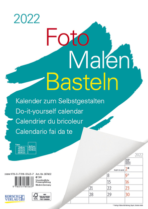 Foto-Malen-Basteln A4 weiß Notice 2022 von Korsch Verlag