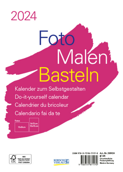 Foto-Malen-Basteln Bastelkalender A5 weiß 2024 von Korsch Verlag