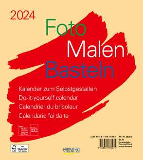 Foto-Malen-Basteln Bastelkalender beige 2024 von Korsch Verlag