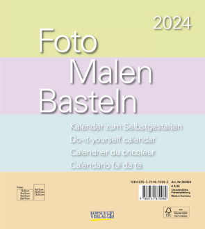 Foto-Malen-Basteln Bastelkalender Pastell 2024 von Korsch Verlag