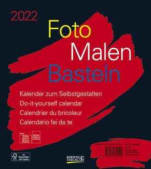 Foto-Malen-Basteln Bastelkalender schwarz 2022 von Korsch Verlag