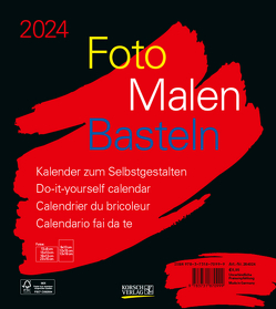 Foto-Malen-Basteln Bastelkalender schwarz 2024 von Korsch Verlag