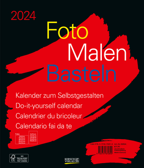 Foto-Malen-Basteln Bastelkalender schwarz groß 2024 von Korsch Verlag
