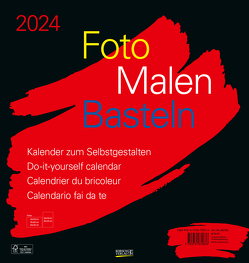 Foto-Malen-Basteln Bastelkalender schwarz groß 2024 von Korsch Verlag