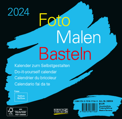 Foto-Malen-Basteln Bastelkalender schwarz quer 2024 von Korsch Verlag