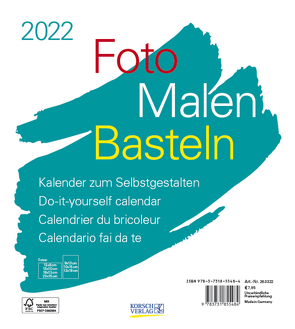 Foto-Malen-Basteln Bastelkalender weiß 2022 von Korsch Verlag