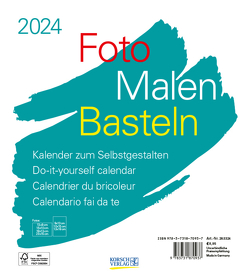 Foto-Malen-Basteln Bastelkalender weiß 2024 von Korsch Verlag