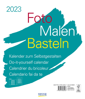 Foto-Malen-Basteln Bastelkalender weiß groß 2023 von Korsch Verlag