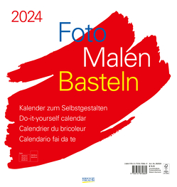 Foto-Malen-Basteln Bastelkalender weiß groß 2024 von Korsch Verlag