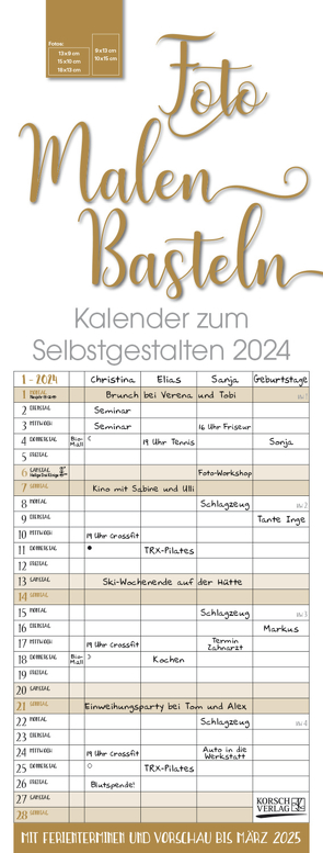 Foto-Malen-Basteln Familientimer gold 2024 von Korsch Verlag