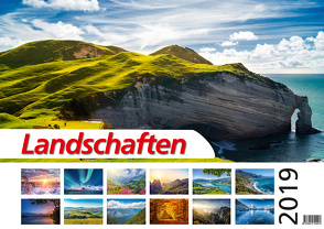 Foto-Wandkalender – Landschaften 2019 DIN A2 quer mit Feiertagen für Deutschland, Östereich und die Schweiz