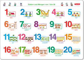 Fragenbär-Mini-Lernposter: Zahlen und Mengen von 1 bis 20 (in der Schulbuch-Druckschrift) S 45 x 32 cm von Fels,  Bengt