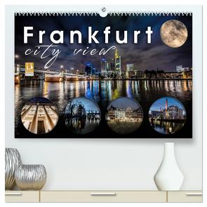 Frankfurt city view (hochwertiger Premium Wandkalender 2024 DIN A2 quer), Kunstdruck in Hochglanz von Schöb,  Monika
