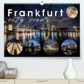 Frankfurt city view (Premium, hochwertiger DIN A2 Wandkalender 2022, Kunstdruck in Hochglanz) von Schöb,  Monika